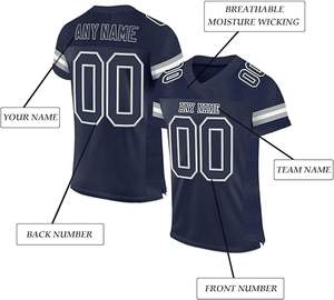 Vêtements de rue personnalisés Chemises à la mode Broderie Design Logo Mesh Crop Maillot de football américain - Product Image 4