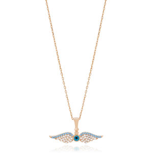 Collier à pendentif en forme d'oeil turc, bijoux en argent Sterling 925 faits à la main, vente en gros - Product Image 6