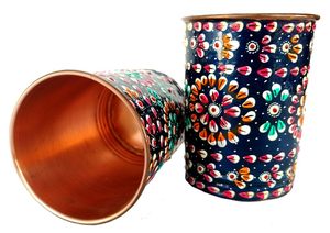 Verre à vin en cuivre imprimé de qualité supérieure Design artistique multicolore Passe au lave-vaisselle Écologique pour l'industrie hôtelière - Product Image 2