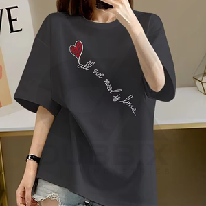 Camiseta personalizable para niñas 100% algodón diseño de pegatina impresa ecológica con logotipo de color para el verano - Product Image 5