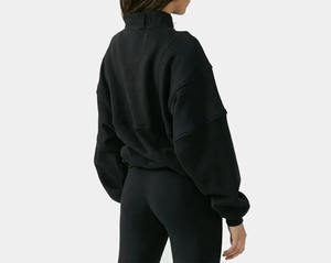 Sudadera con Capucha de Manga Larga de Alta Calidad con Logotipo Personalizado, Sudadera con Cierre de Cuello Alto para Mujer, Sudadera Holgada para Mujer - Product Image 4