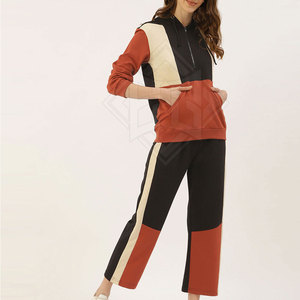 ชุดวอร์มผู้หญิงแฟชั่นลำลองคุณภาพดีที่สุดปี 2025 ผ้าฝ้ายแท้ 100% แบบมีฮู้ด แขนยาว สำหรับผู้ใหญ่ - Product Image 1