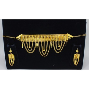 Martasha Designer Islamique Ramadan Spécial Plaqué or EAU Bijoux Spécial Dubaï Bijoux Collier Boucle d'oreille Ensemble - Product Image 1