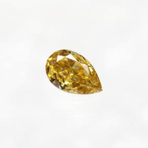 Diamant naturel de 0,13 ct, taille poire, coupe brillant modifiée, couleur jaune orange brunâtre fantaisie, très bon polissage, pour fiançailles avec diamant fantaisie - Product Image 4