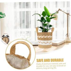 Indoor Decorative Seagrass Woven Planter <b>Basket</b> Flowerpot for Plant Display and Storage - Product Image 2