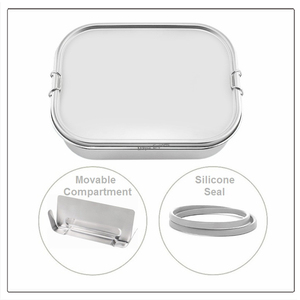 Stainless Steel Lunch Box 1400 ML Food Grade 304 Stainless Steel Lunch Box with movable compartment