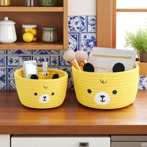 Panier en macramé violet fait à la main, solution de rangement élégante pour la chambre des enfants, les jouets, la salle de jeux, la décoration de la maison et les cadeaux, en provenance d'Inde - Product Image 6