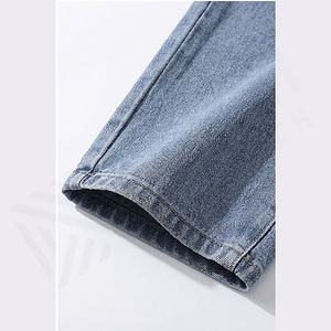 Jean en denim délavé coupe droite ample pour homme, style vintage, respirant, longueur intégrale, personnalisable pour l'hiver - Product Image 6