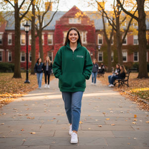 Sudaderas con Capucha Personalizadas de Felpa Francesa con Hombros Caídos y Cuello Alto para Mujer, Sudaderas de Algodón de Alta Calidad para Invierno y Otoño - Product Image 1
