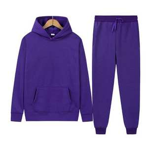 Conjunto de Sudadera con Capucha y Pantalones Deportivos de Felpa Francesa de Alta Calidad con Logotipo Personalizado, Bordado Urbano, Color Sólido, 100% Algodón Transpirable para Hombre - Product Image 1