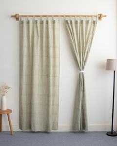 Hand Block Striped Printed Cotton <b>Curtains</b> Set Striped Design <b>for</b> Bedroom Door And <b>Window</b> <b>Curtains</b> - Product Image 1