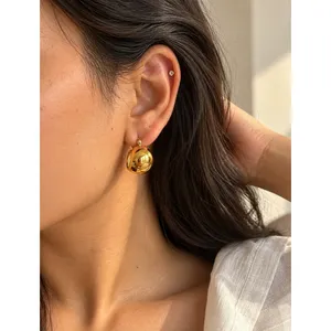 Pendientes de Aro con Forma de Globo de Cristal, Estilo Moderno - Product Image 2