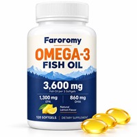 Gélules d'huile de poisson Oméga 3 en gros pour OEM, 3600 mg EPA DHA, complément alimentaire naturel saveur citron, 120 gélules