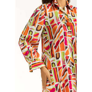 Conjunto Coordinado IPST-55263 de Viscosa con Estampado Crepé, Estilo Casual, Blusa con Mangas Tres Cuartos para Primavera/Verano - Product Image 6