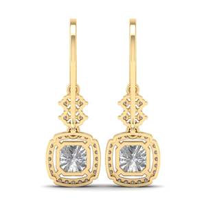 Boucles d'oreilles créoles REYES au design élégant, taille radiant, 4,74 carats, moissanite, pour femmes, or 14K 18K, bijoux pour mariage et soirée - Product Image 4