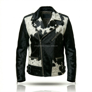 Blouson moto en cuir de veau naturel de haute qualité, véritable cuir de vachette, sur mesure, pour hommes. - Product Image 4