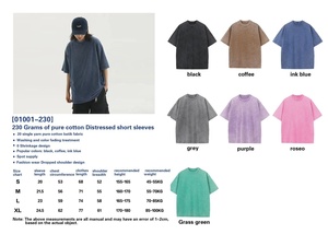 Camiseta de hombre de buena calidad con lavado ácido, personalizable con logo, cuello redondo, oversize, estilo urbano, lisa, unisex. - Product Image 4