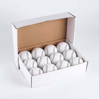 Balle d'entraînement de baseball professionnelle en cuir, couleur et logo personnalisables, pour jeunes et adultes, divertissement sportif