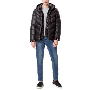 Veste d'hiver chauffante de taille réglable pour hommes Vêtements d'extérieur personnalisés Vestes en duvet à fermeture éclair de couleur noire - Product Image 4
