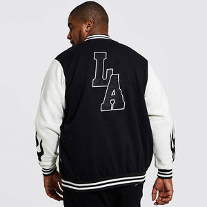 เสื้อแจ็กเก็ตบอมเบอร์แจ็คเก็ตขนแกะเกรดพรีเมี่ยมสำหรับฤดูหนาวลายตัวอักษรไฮสคูลกันน้ำ - Product Image 6