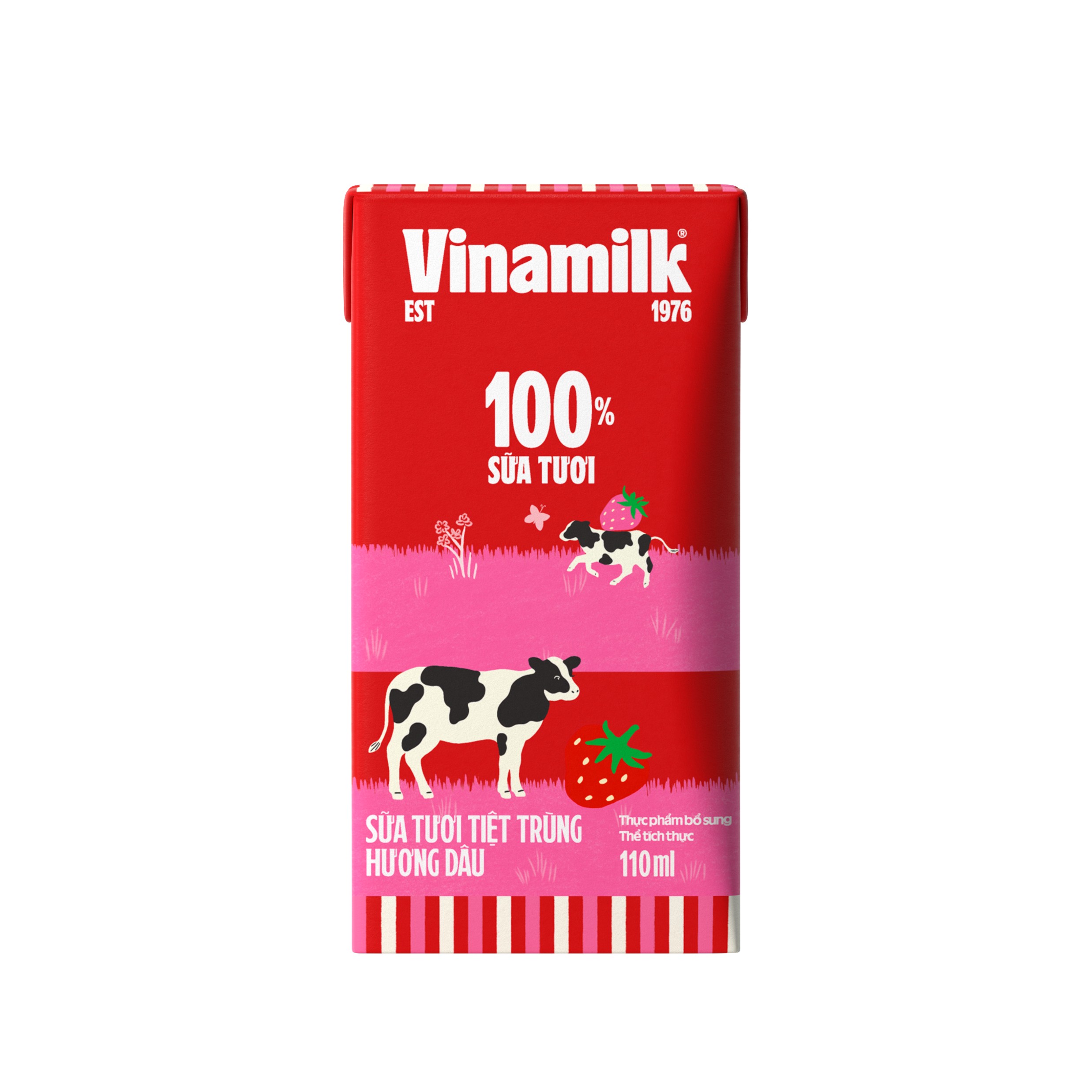 Vinamilk - Green Farm - Fresh Milk - Strawberry flavour - 110mL X 48 Boxes Per Carton