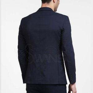 Latest Design Winter Men's Business Suits <b>Set</b> Casual Long Sleeve Black Color Plain 100% Cotton Breathable Double Breasted Custom - Product Image 5