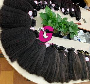 EXTENSION de cheveux humains crépus lisses, Double trame de Machine, cheveux vierges de haute qualité, prix de gros - Product Image 6