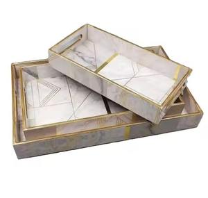 Plateau de service imbriqué de qualité supérieure, émaillé et imprimé, pour la décoration de la maison, le petit-déjeuner, le Ramadan - Product Image 2