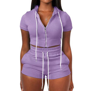 Nouveau concepteur décontracté personnalisé vêtements de détente élégant confortable ensemble court d'été pour femmes - Product Image 1