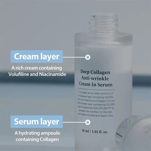 Cuidado de la Piel con Reparación Calmante, Marca Privada Vegana, Suero Reafirmante de Colágeno de Doble Capa de 30 ml, Crema de Colágeno en Suero para Maquillaje - Product Image 1