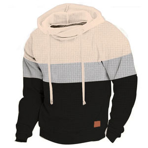 Vêtements de sport décontractés de plein air pour hommes automne hiver sweat à capuche patchwork avec imprimé polaire thermique mode de rue sweat à capuche - Product Image 6
