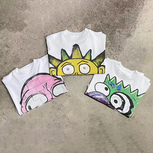 OEM ที่กําหนดเองสองชั้นจําลองคอเสื้อยืดผ้าฝ้าย 100% ตัดขนาดใหญ่เสื้อยืดโลโก้ที่กําหนดเองวางไหล่เสื้อ T สําหรับผู้ชาย - Product Image 4