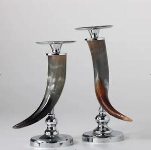 Support de bougie en corne de buffle fait à la main 10 CM Porte-bougie en vrac poli Inde Votives Vente chaude Noël Mariages Occasions - Product Image 5