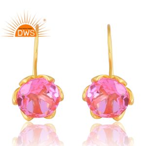 ต่างหูควอตซ์ชุบทอง18K 925สินค้ามาใหม่ต่างหูอัญมณีควอตซ์แบบคู่สีเงิน18K สำหรับผู้หญิงผู้ผลิตเครื่องประดับชั้นดี - Product Image 1