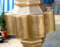 Suspension en métal plaqué or style indien grande suspension pour salon chambre salle à manger cuisine-lustre style