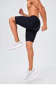 Pantalones cortos deportivos de compresión para hombre, shorts ajustados de nailon y licra, para gimnasio, ciclismo activo, correr, envío DDP - Product Image 6