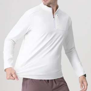 Camiseta Casual de Manga Larga para Hombre, Tejido Jersey de Poliéster/Algodón Grueso, Cuello Redondo, Corte Ajustado, Transpirable, Antiarrugas - Product Image 1