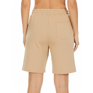 Shorts décontractés pour femmes à taille haute avec logo personnalisable, respirants, 100% coton, style streetwear, commandes en gros - Product Image 2