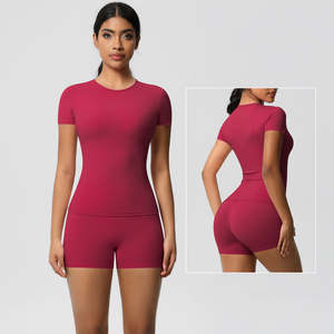 OEM 2026 Nouvelle tenue de sport athlétique taille basse, ensemble 2 pièces moulant sans manches uni, respirant et écologique pour le yoga et la gym - Product Image 1