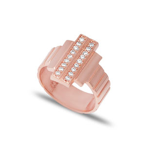 Dainty Hexagone Design Géométrique CZ Pierre 925 Bijoux En Argent Sterling Bague Réglable À La Main Fine Jewellery - Product Image 6