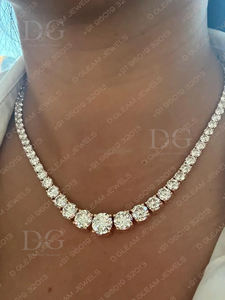 Collier tennis en moissanite pour femme, 40 carats, en argent 925, certifié IGI, poli, tendance, à maillons ronds, pour usage quotidien - Product Image 4