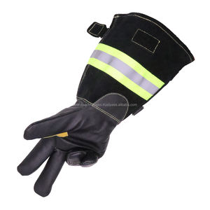 Long 40CM Factory-Supply Double gants de pompier en cuir de vachette Fonction anti-coupure Pompier et pompier Utilisation - Product Image 2