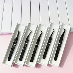 Pinzas profesionales de Extensión de pestañas de acero inoxidable con Nano Grip de diamante 45/75/90 grados punta puntiaguda antiestática duradera - Product Image 1