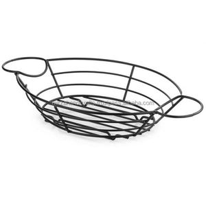 Panier ovale en fil métallique deux porte-ramequins panier de service enduit de poudre pour l'organisation de stockage de cuisine accessoires à usage alimentaire - Product Image 2
