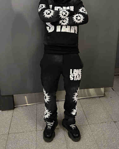 Cotton Tracksuit for Men Two Piece Set with Printed <b>Hoodie</b> and Jogger Pants Casual Streetwear <b>Anime</b> Style Outfit - Product Image 2