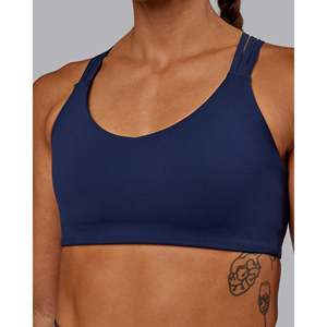 Sujetador Deportivo Acolchado Ajustable Push the Limit - Top de Yoga de Algodón Talla Grande Azul Marino Futuro - Product Image 6