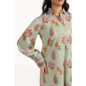 Chemise décontractée à motifs croisés et floraux IPS-77122 en tissu popeline pour la saison printemps/été - Product Image 4