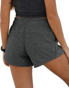 Short en lin pour femmes, respirant, léger, pour l'été Short de sport pour femmes, élastique, taille haute, coupe d'entraînement - Product Image 2