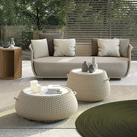 Ensemble de canapé en rotin tressé plastique, une place, vente en gros, best-seller, mobilier d'extérieur, jardin, patio, imperméable, écologique, usage hôtelier