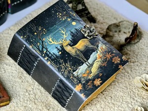 วารสารหนังแฮนด์เมดแนววินเทจเรียลกวางขนาดใหญ่หน้า400วารสารบันทึกไขมันสมุดมนต์สะกดว่างเปล่าของเงาของขวัญท้องฟ้า - Product Image 4